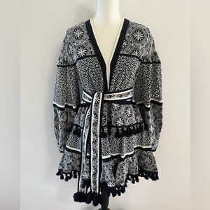 NWT ACLER Black and White Embroidered Dress Size 6